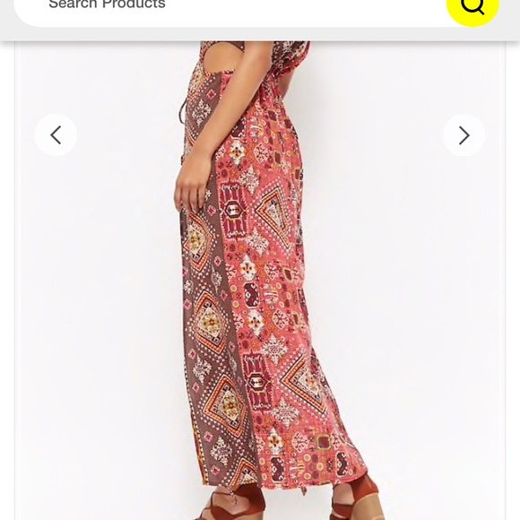 R by Raga Geo Print Dress orange/multi color maxi - Picture 4 of 4